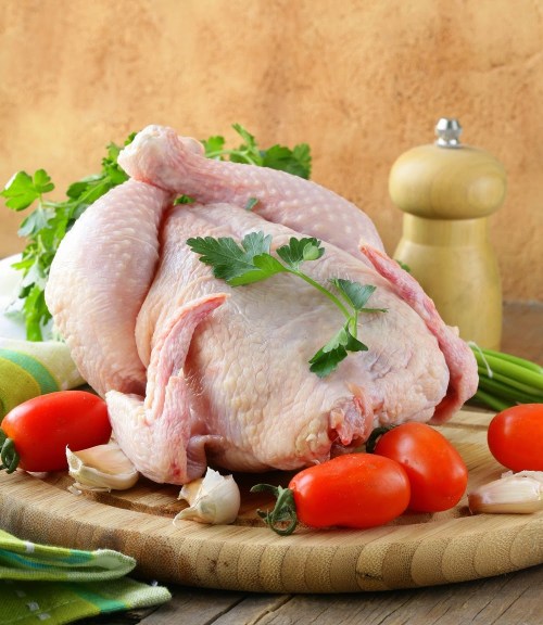 hel rå kylling